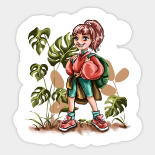 girl traveler Sticker